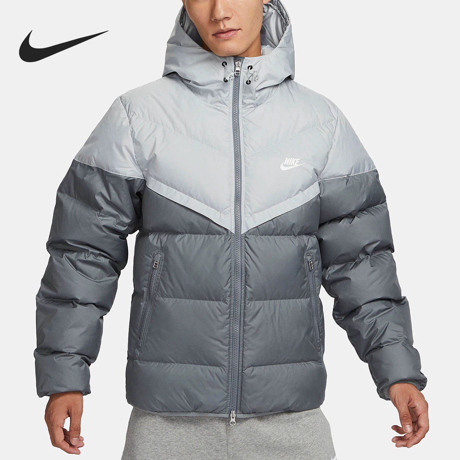 Nike耐克正品男士连帽羽绒服防风保暖运动外套FB8178-077