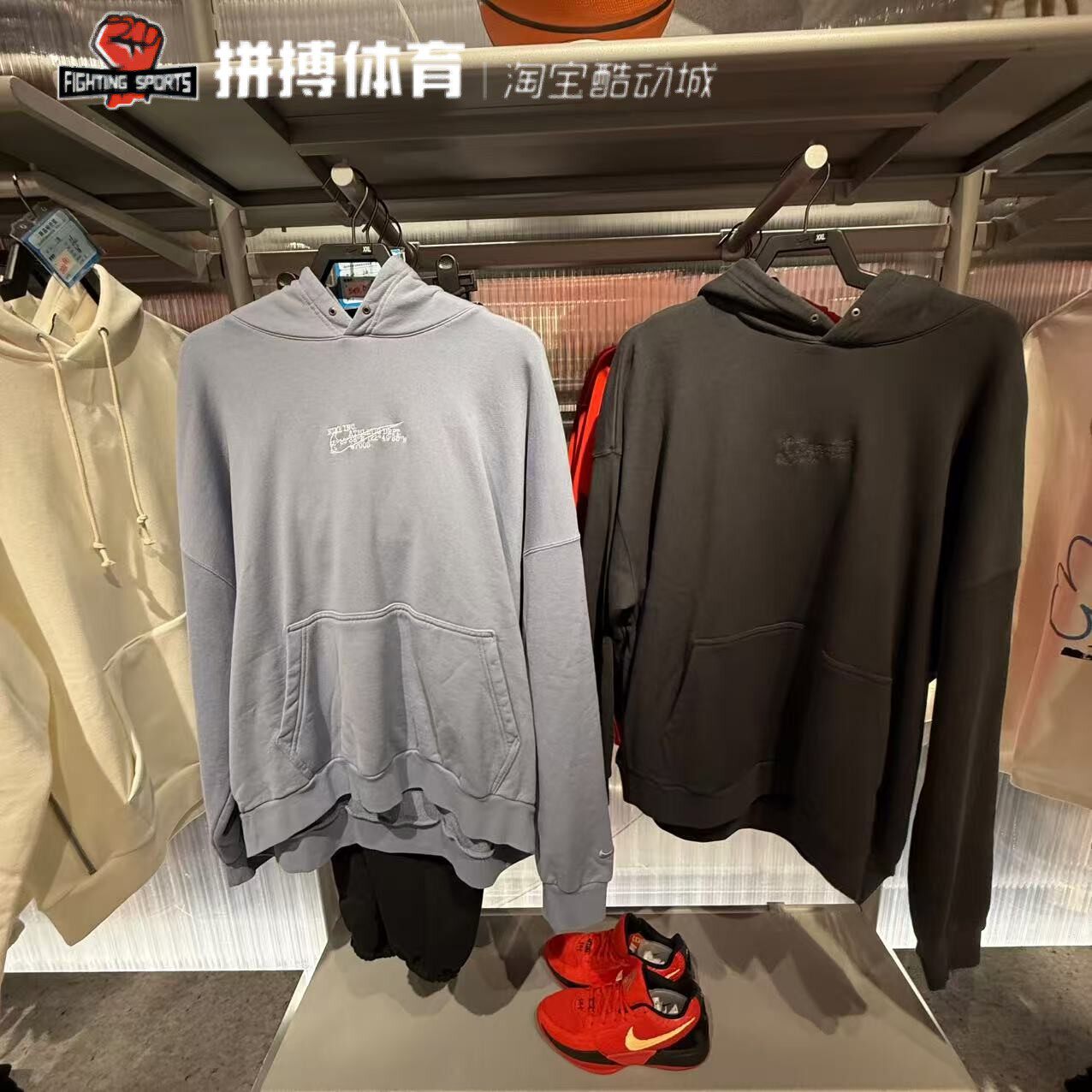 NIKE耐克卫衣男子上衣2025春季运动宽松背后图案连帽衫HV4722-045