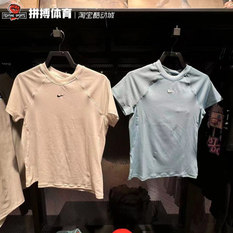 Nike耐克PRO女速干紧身短袖训练上衣秋季新款透气拼接FV7843