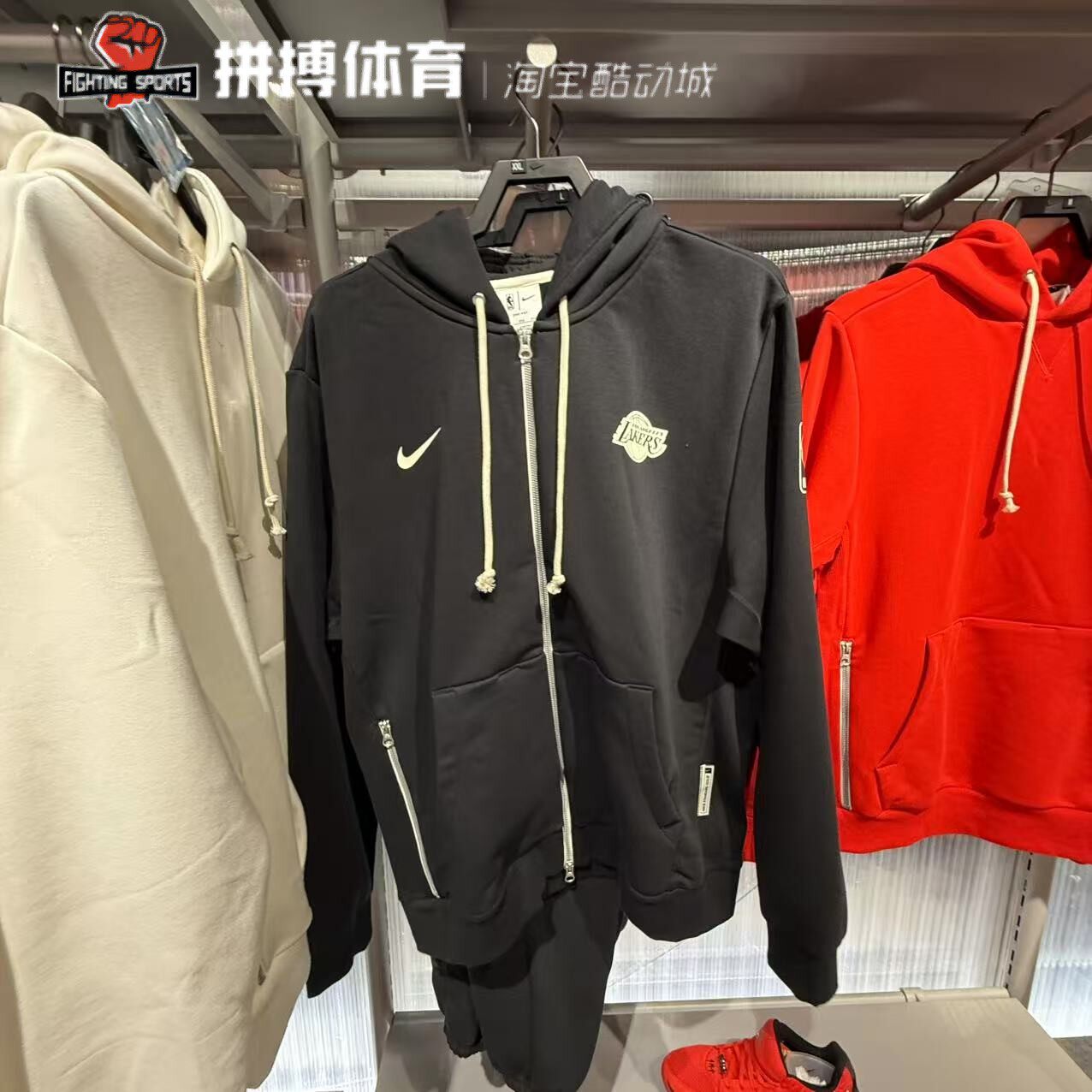 Nike耐克2024冬季新款洛杉矶湖人队男子运动休闲连帽卫衣 FQ3408