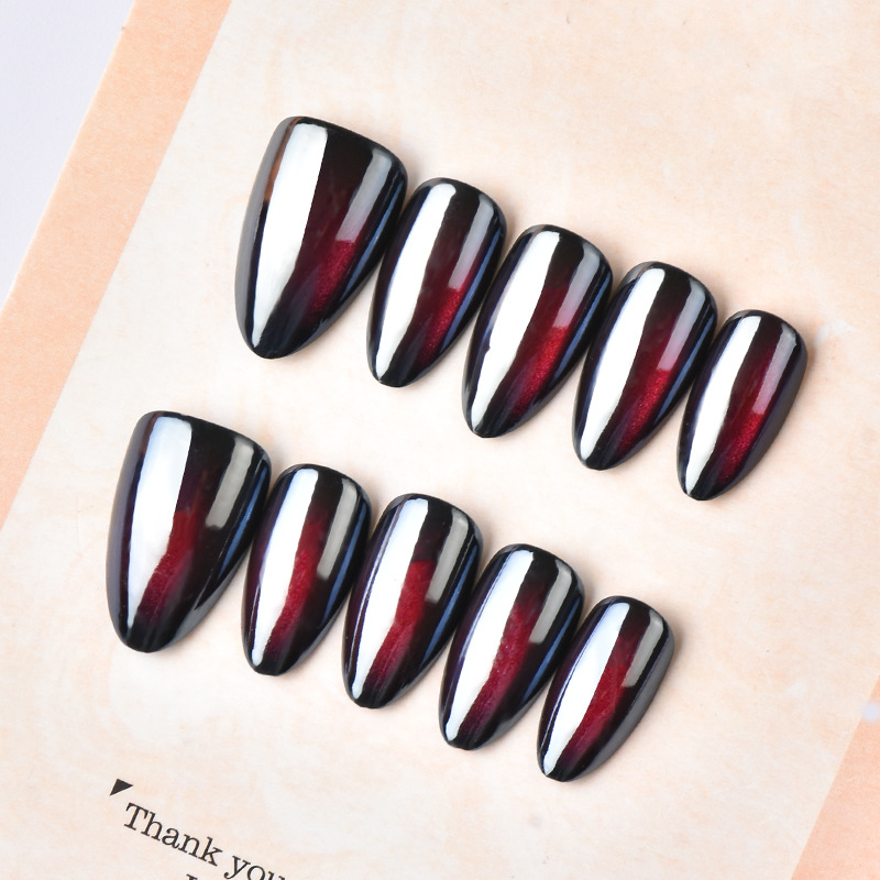 1新年30片镜面电镀红色穿戴甲