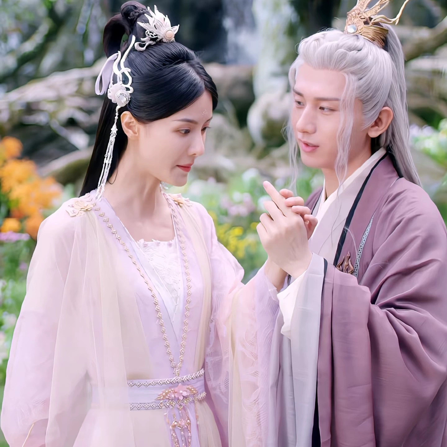 沉香如屑染青粉紫色仙女裙连衣裙影视剧古装汉服