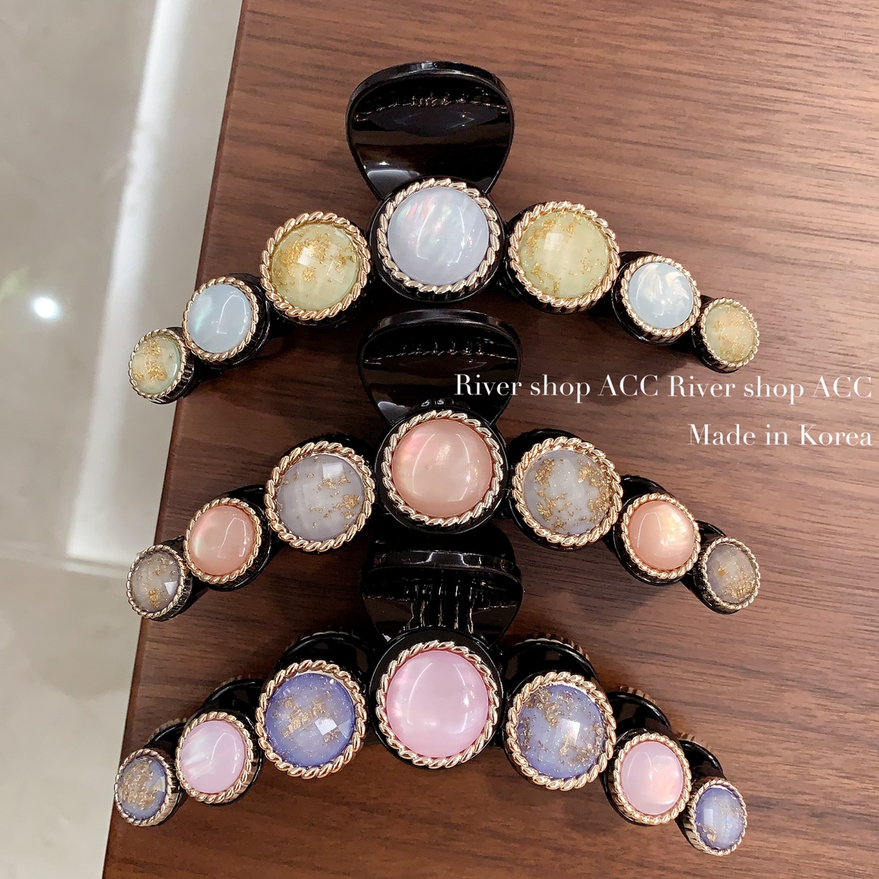 13cm韩国进口金箔琉璃质感【超大号抓夹/鲨鱼夹】马卡龙色发量多