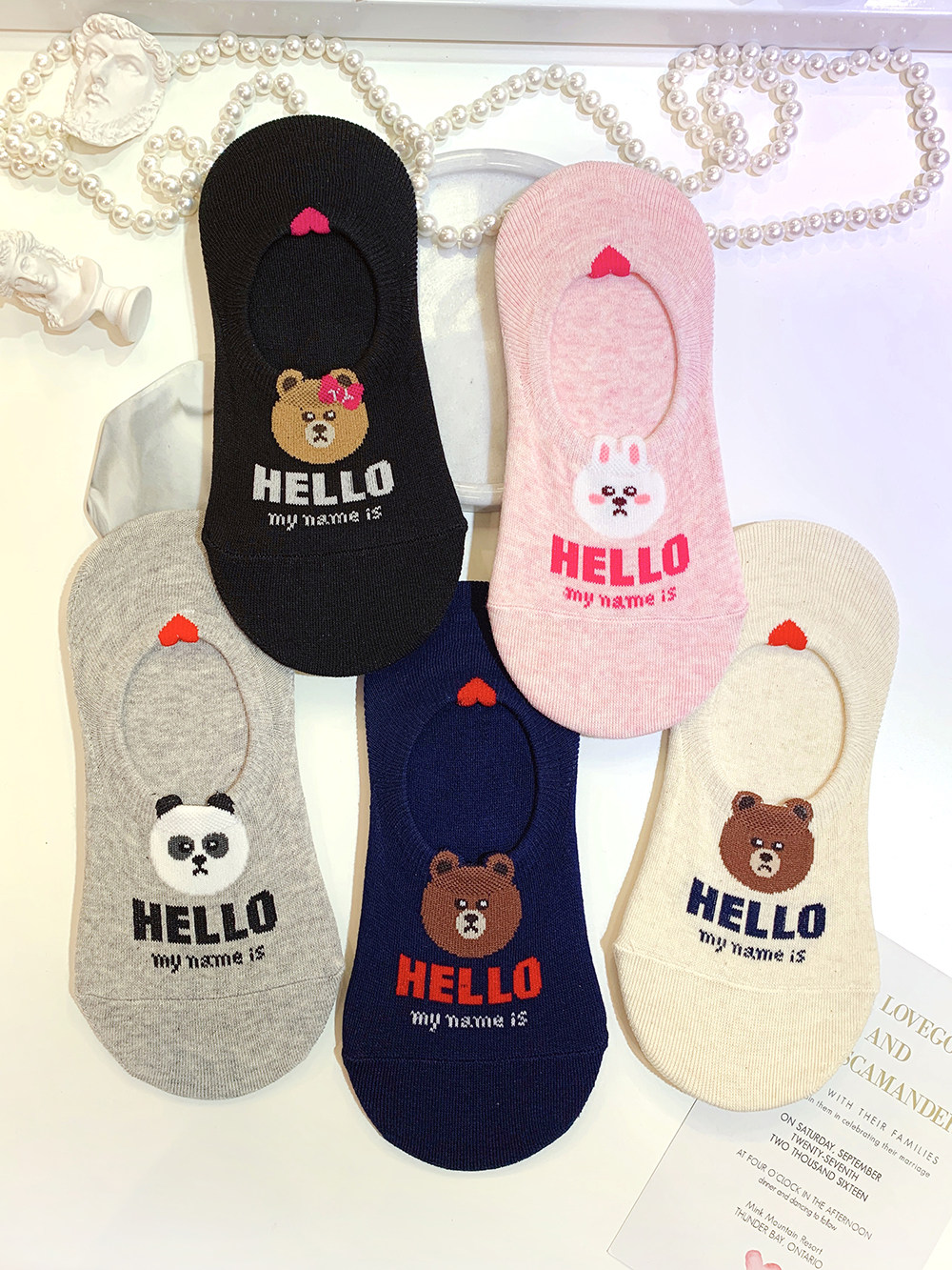 小熊船袜女韩国代购硅胶防滑不掉跟纯棉浅口隐形袜子夏季小袜套|ruв категории Нижнее белье, носки/рейтузы/чулки/Красивая ножка носки - от Buy2taobao.com для оказания профессиональной услуги покупки агента Taobao