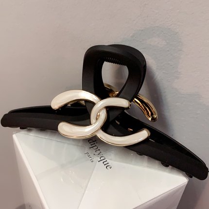 13cm磨砂黑【抓夹】韩国发饰 金属滴油流沙大号鲨鱼夹