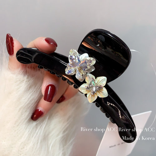 11cm水晶蝴蝶花朵【抓夹】中等发量适合