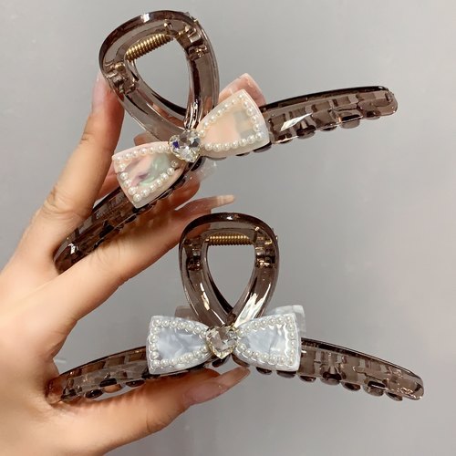 13cm醋酸蝴蝶结【抓夹】韩国发饰大号鲨鱼夹后脑勺盘发发夹