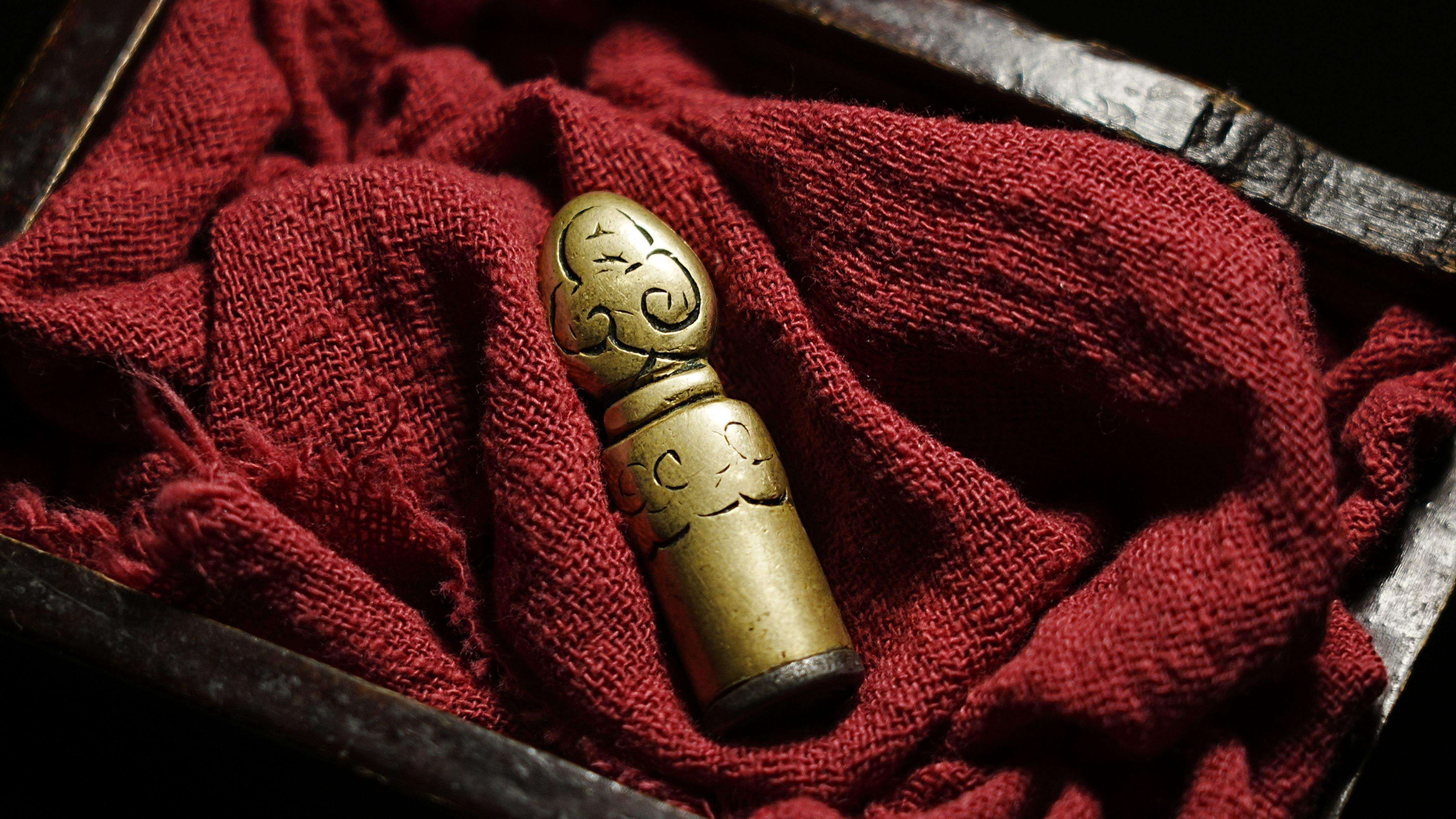 藏传女士男女新款老印章藏印铜器法印配饰侧挂挂饰托甲非天铁擦擦