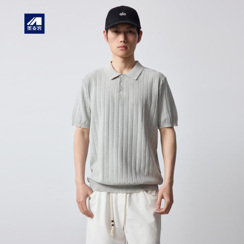 墨麦客高智通勤坑条肌理Polo衫男2026夏季新款男士针织短袖75283.