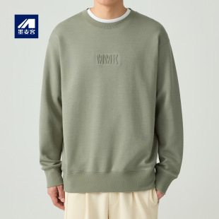 印花打底衫 墨麦客男装 圆领重磅卫衣男士 新款 情侣外套 2025春秋季