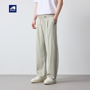 男士 男长裤 休闲裤 新款 子 墨麦客26春夏季 莱赛尔松紧腰头双褶阔腿裤