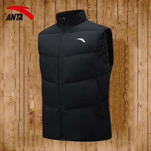 安踏羽绒服马甲男2025新款冬季男款立领休闲外套加绒上衣运动夹克