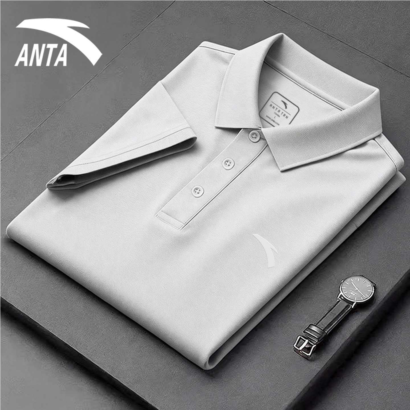 安踏翻领POLO衫男2026新款夏季速干短袖T恤中年爸爸商务运动上衣