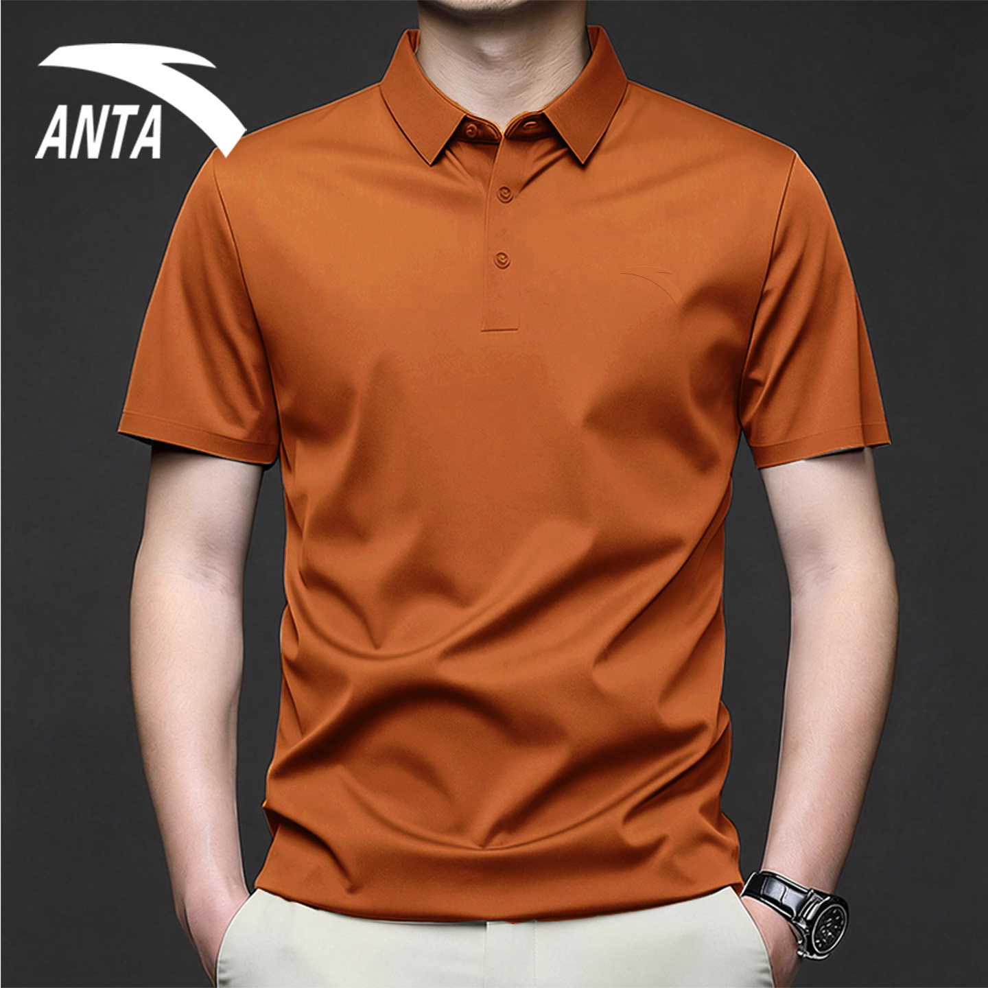安踏短袖翻领T恤男2026新款夏季速干宽松POLO衫商务中年运动上衣