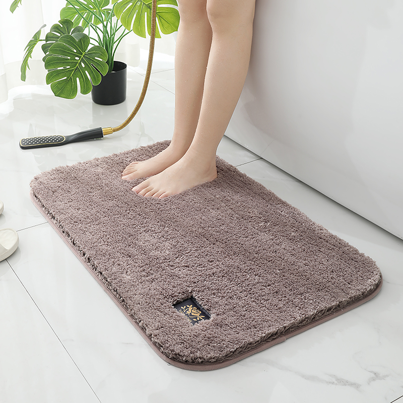 大达金丹兰地垫简约长方形浴室卧室门口家用纯色可机洗地毯现代