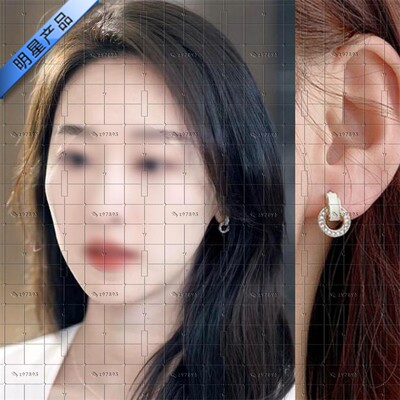 亲子鉴定师手记同款耳环许潇晗董宁书明星镶钻镂空圆形耳钉小众饰