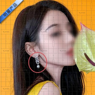 公诉迪丽热巴安旎同款双层8字简约925银耳钉2024新款珍珠百搭耳钉