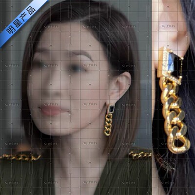 新闻女王今天的她们佘诗曼同款耳钉几何方形流苏链条轻奢百搭耳饰
