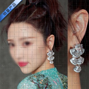 半熟恋人第3季张纯烨同款耳环耳饰扇形夸张流苏防过敏2024新款饰