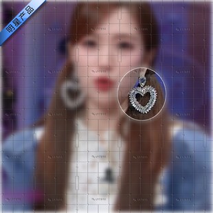 心动的信号7张纯烨同款玻璃水钻爱心耳环2025时尚潮流新款耳饰