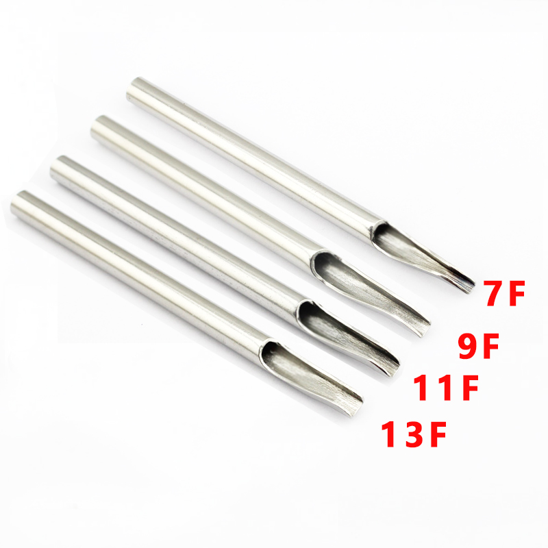 彩欣110mm长加厚不锈钢长针嘴 一次性针嘴 不锈钢手柄纹身机配件