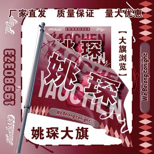 姚琛应援大旗明星演唱会手持应援旗户外音乐节应援旗定制代发