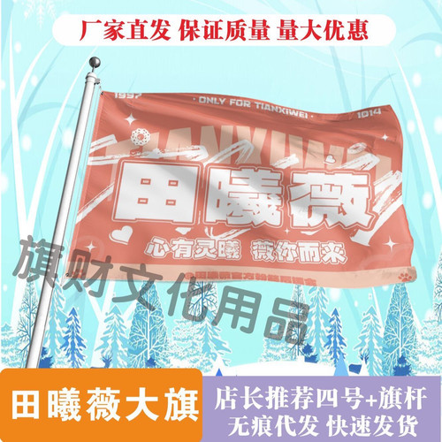 田曦薇应援大旗明星手持大旗户外音乐节应援旗定制代发批发