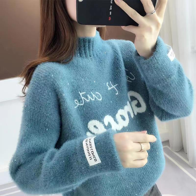 2023新款仿貂绒毛衣女