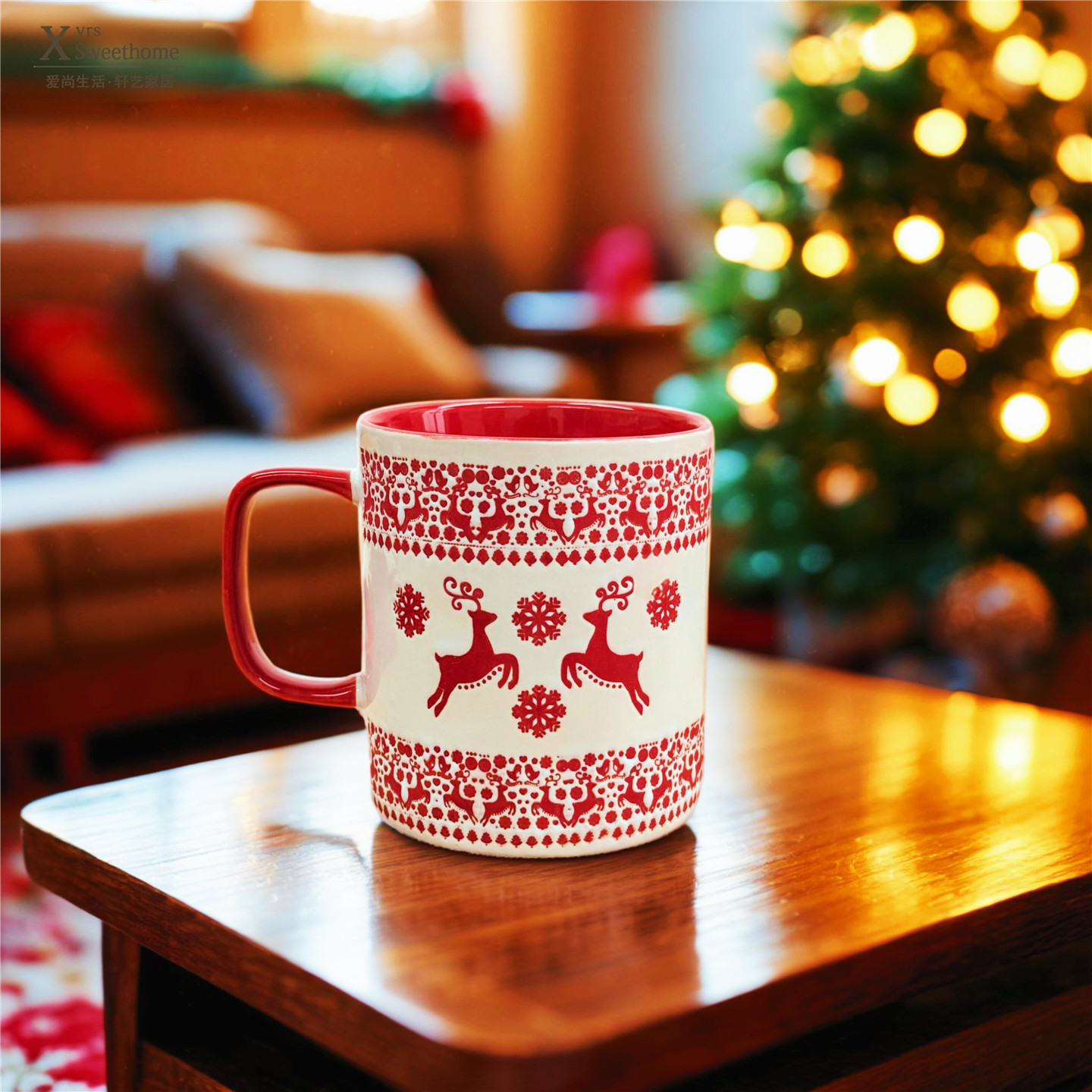 外单陶瓷马克杯圣诞节礼品杯