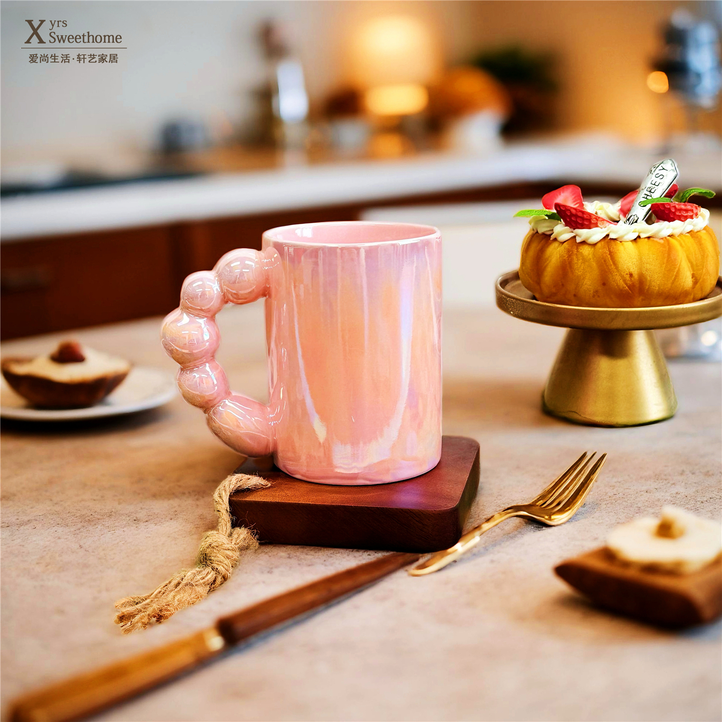 Uo家珍珠釉马克杯陶瓷咖啡杯