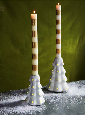 轩艺家居mud陶瓷圣诞树摆件 桌面装饰蜡烛台底座 圣诞节日小物件