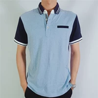 Áo pull nam 2019 mùa hè màu xanh nhạt tay ngắn áo thun giản dị 2964 / N4-4 - Polo áo polo đẹp