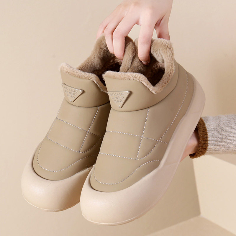 雪地靴女冬季跨境新款厚底短靴一脚蹬韩版百搭时尚加绒加厚大棉鞋,女鞋,时尚雪地靴,淘宝优惠券,粉丝福利购,淘宝优惠卷