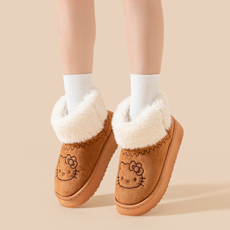卡通可爱KT猫秋冬季外穿雪地靴女士棉靴包头拖保暖鞋包根棉鞋女,女鞋,时尚雪地靴,淘宝优惠券,粉丝福利购,淘宝优惠卷