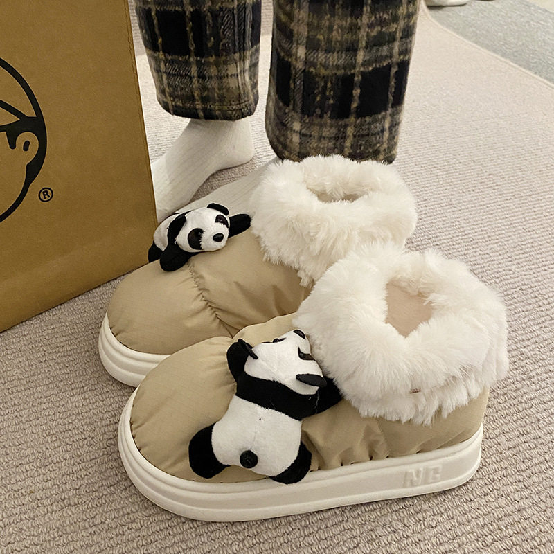 毛毛棉鞋女冬季可外穿防滑加绒保暖高帮雪地靴厚底包跟棉拖鞋女士,女鞋,时尚雪地靴,淘宝优惠券,粉丝福利购,淘宝优惠卷