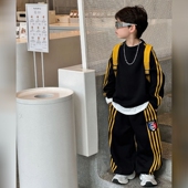 儿童时髦帅气男孩洋气秋季 男童春秋运动套装 2025新款 卫衣两件套潮
