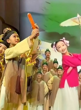 2025新款儿童书童演出服春晓江南古诗声律启蒙锄禾国学剧古装汉服