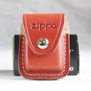 ZIPPO之宝煤油打火机皮套 黑色 棕色 钢夹皮套 暗扣皮套 黑色带孔