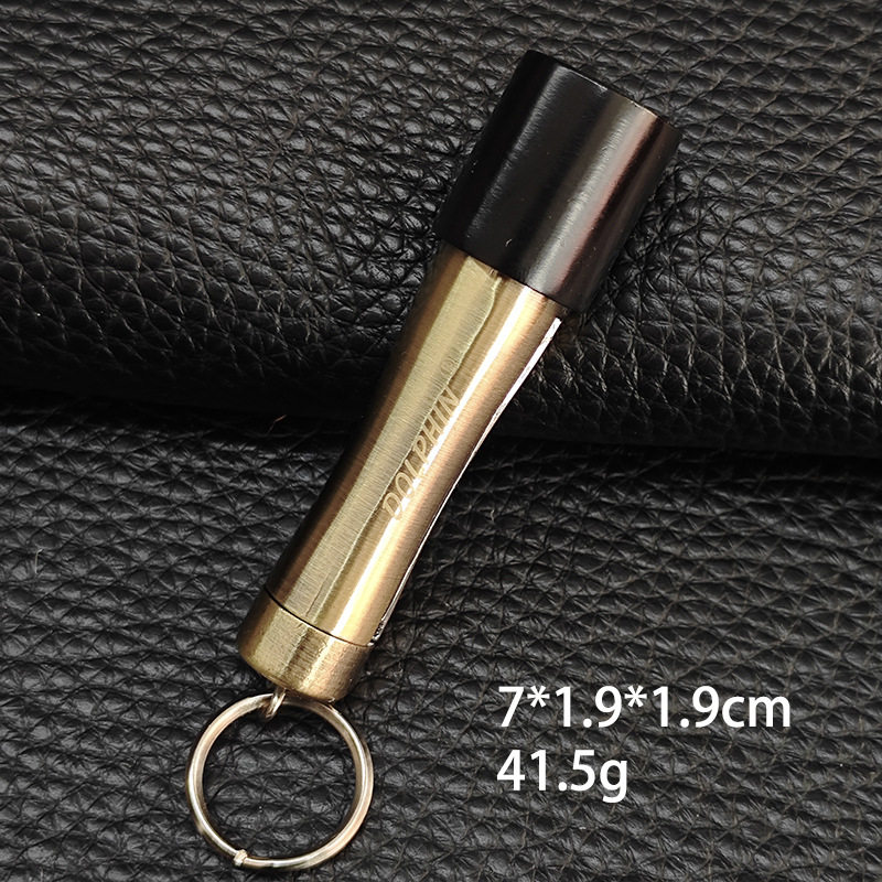 合金属青铜色迷你木柄式手榴弹万次火柴煤油打火机户外钥匙扣挂件
