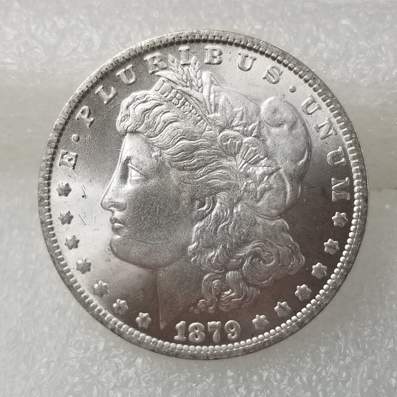 纯手工匠复古法作旧合金复刻道具美国摩根币原光cc版铜镀银币银元