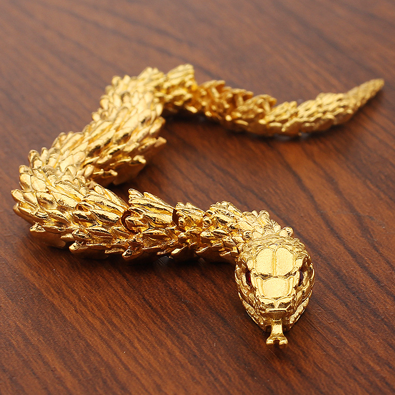 合金属沙金色生肖活动灵蛇年摆件收藏展厅装饰手把件家居造景装饰