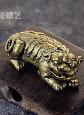 麒麟摆件桌面黄铜啊啊
