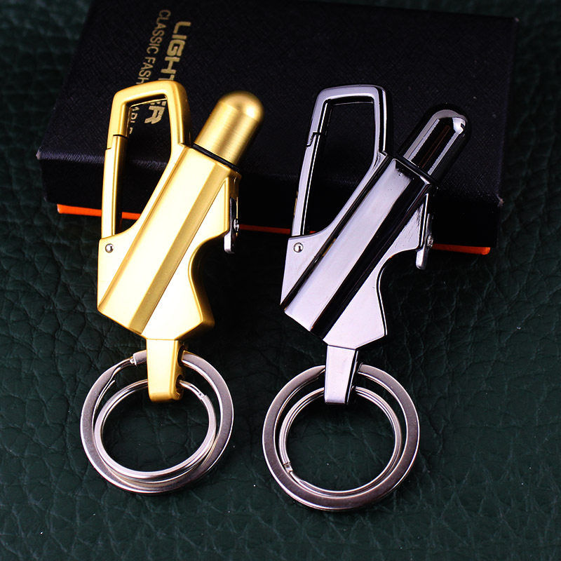 新款户外金属商务砂轮煤油打火机一体汽车钥匙扣酒起子瓶器多功能