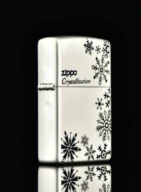 zippo煤油打火机官正品美国芝宝韩版砂铬银色数码感雪花漫天飞舞