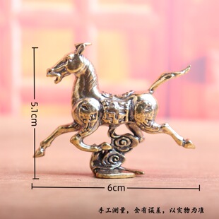 纯黄铜复古法手工匠作旧典藏艺术飞奔骏马奔腾踏祥云茶宠摆件文玩