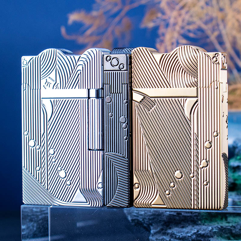 煤油打火机朗声翻盖王冠金色