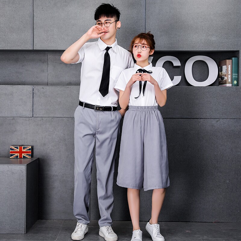 毕业班服夏季套装初高中学生学院风校服套装韩国合唱演出服长裙女