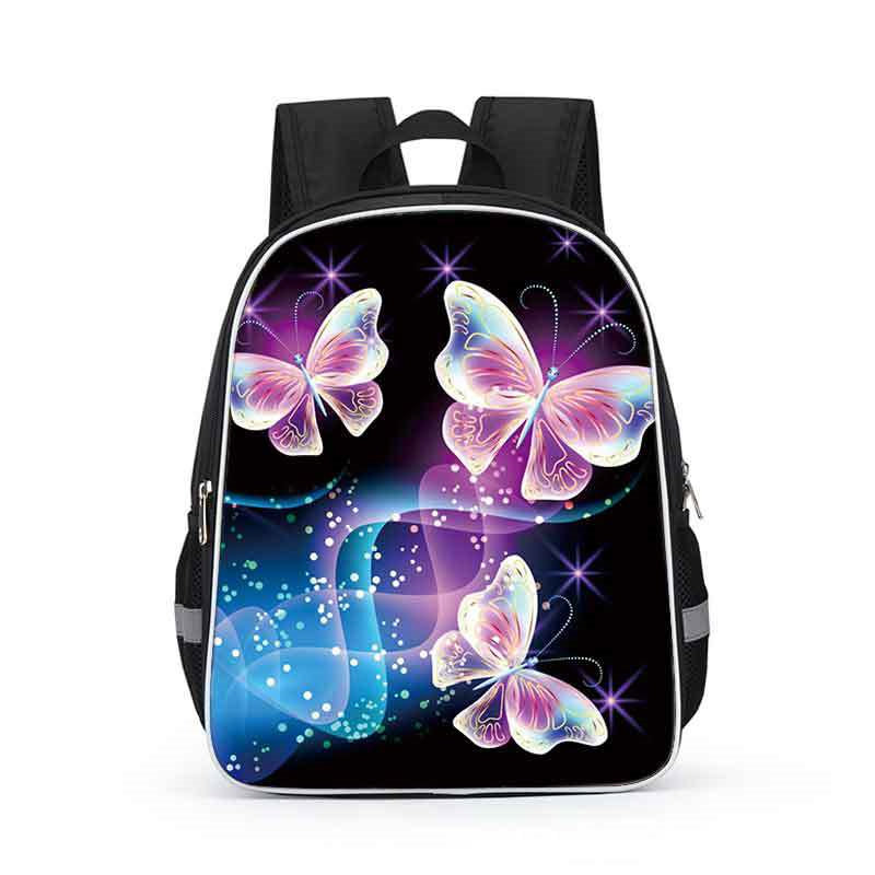 蝴蝶图案幼儿园书包卡通可爱的昆虫儿童双肩包护脊减负小学生背包