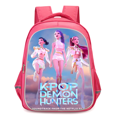 K-POP：猎魔女团 KPop Demon Hunters粉色书包双层大容量女童背包