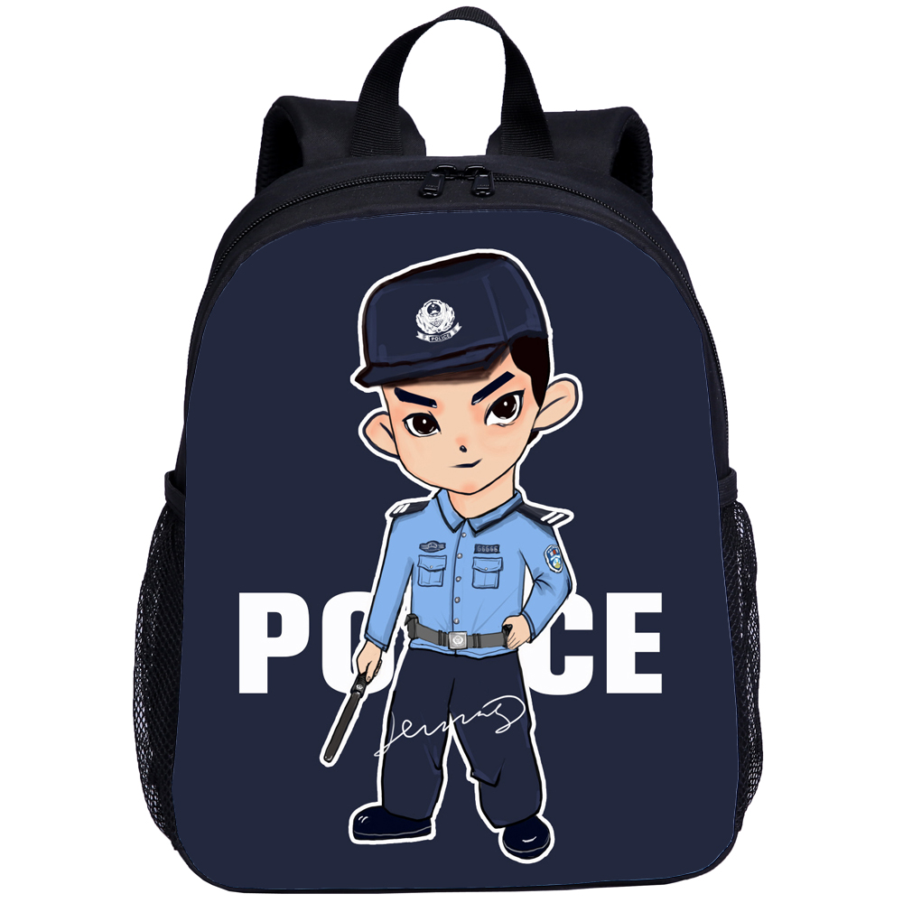 卡通警察幼儿园书包特警军人男童